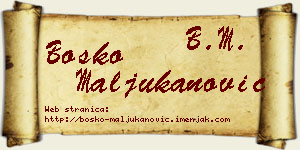 Boško Maljukanović vizit kartica